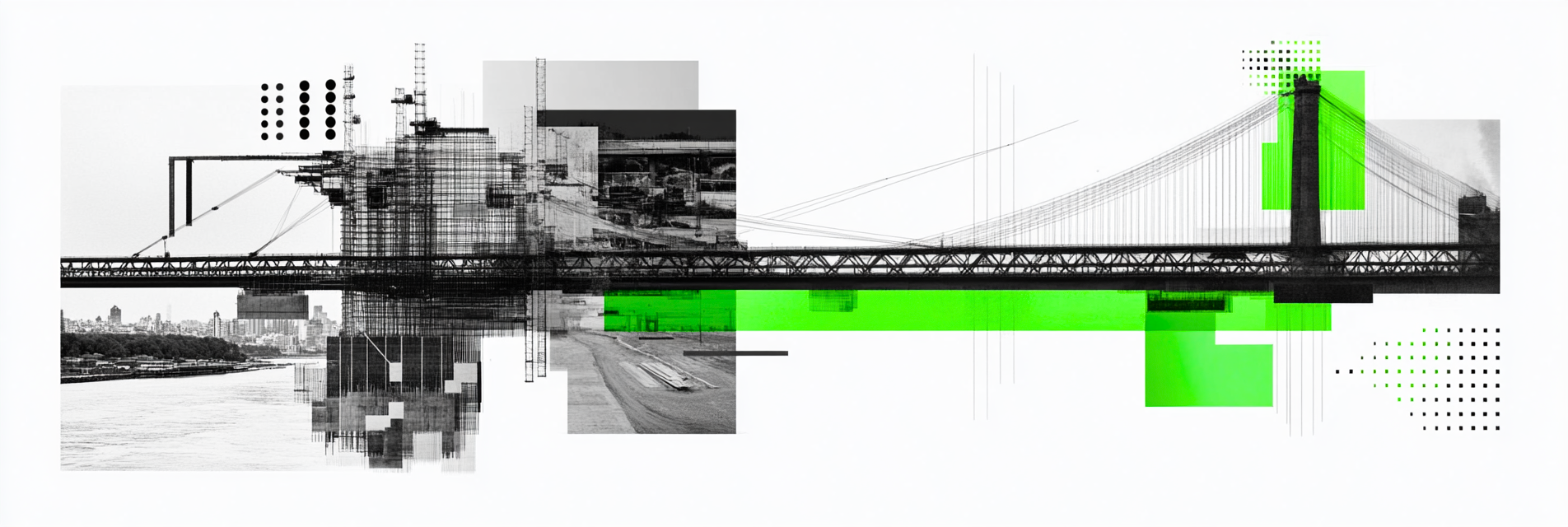 Visual zur Befähigung der Organisation: Brücke im Bau als Metapher für den Wandel