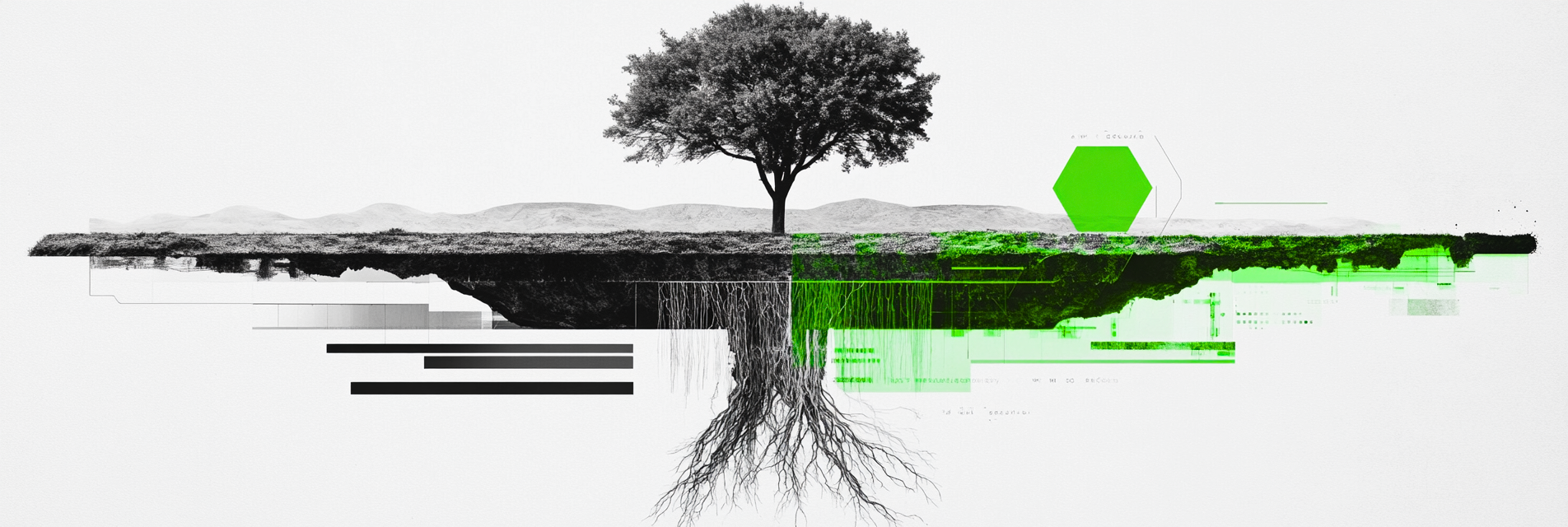Visual zur Verankerung des Wandels: Baum mit tiefen Wurzeln als Metapher für kulturelle Verankerung